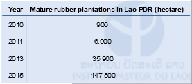 Table 1: Mature rubber plantations in Lao PDR (hectare)