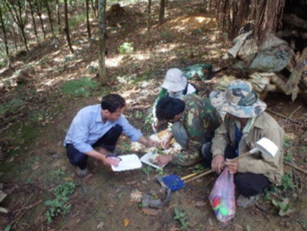 Figure 4: Larval survey conducted by our team and local villagers 