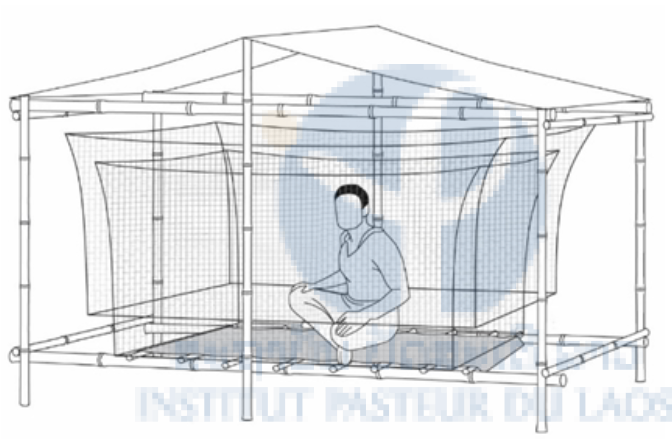Figure 1: Schematic overview of the human baited double net trap